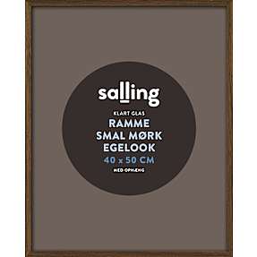 Ramme i mørk egetræslook m. glas - 40x50 cm