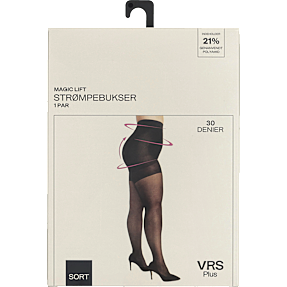 VRS dame strømpebukser magic lift str. 48-52 - sort