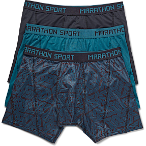 Marathon herre 3-pak sports tights str. L - sort/blå