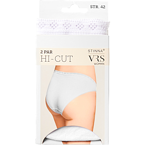 VRS dame 2-pak hi-cut trusse str. 40 - hvid