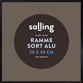 Sort ramme m. glas - 30x30 cm