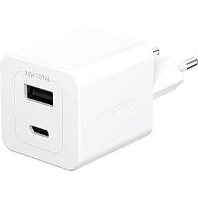 empower by PanzerGlass Turbo 35W oplader - Silver White