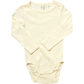 VRS baby body langærmet str. 56 - råhvid