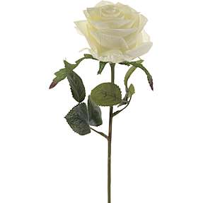 Kunstig blomsterstilk rose simone - hvid