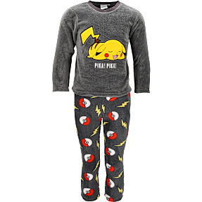 Pokemon fleecebluse og -bukser str. 110/116 - grå