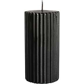 Windsor rillet bloklys 5,8x12 cm - sort