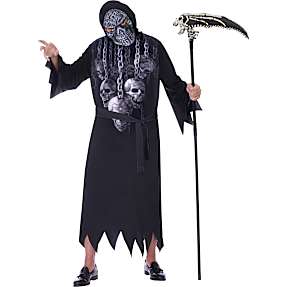 Halloween uhyggeligt skelet kostume str. 180