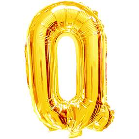 Salling bogstav folieballon "Q" H: 35 cm - Guld