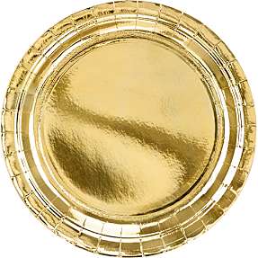 Paptallerkener Ø: 23 cm 6-pak - Guld