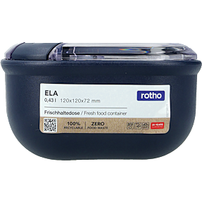 Rotho Ela madopbevaring firkantet - mørkeblå - 430 ml