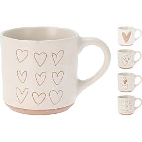 Krus med hjerter - 350 ml - flere varianter - assorteret