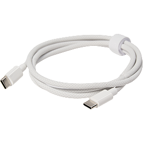Elworks USB-C til USB-C stofkabel - hvid