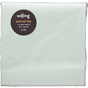Salling ensfarvede servietter 33x33 cm 50-pak - støvgrøn