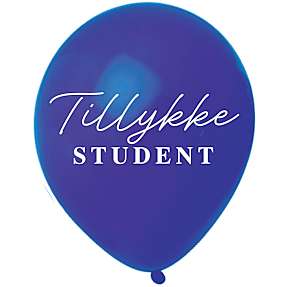 Latexballon "Tillykke student" Ø: 60 cm - blå