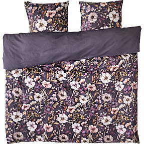MAISON Lux sengetøj 200x220 cm - blomster på brun bund