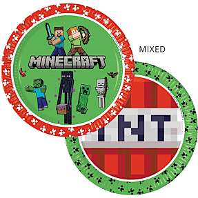 Minecraft paptallerkener Ø: 23 cm 8-pak