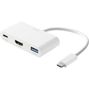 Deltaco USB-C multi-port adapter - hvid