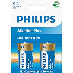 Philips Alkaline Plus C batterier 2-pak