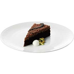 Relief desserttallerken - hvid - 20 cm