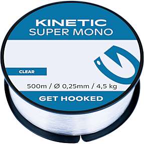 Kinetic Super Mono nylonline 500 meter 0,25 mm - klar