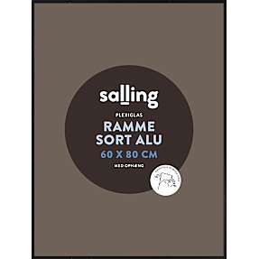 Sort ramme m. plexiglas - 60x80 cm