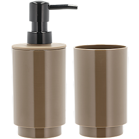 Lea sæbedispenser og tandkrus - beige