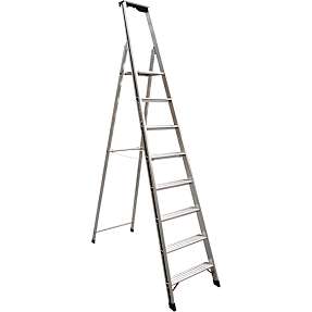 Trappestige med bakke Pro 3 trin - aluminium