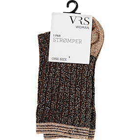 VRS dame glimmerstrømper str. onesize - brun