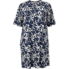 VRS dame blomstret T-shirtkjole str. 48 - navy