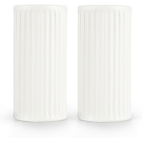 Aida groovy salt- og pebersæt - hvidt porcelæn