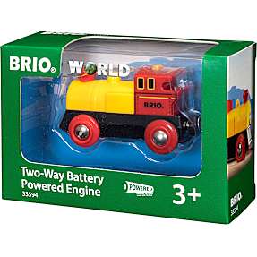 BRIO 33594 Batteridrevet tovejs lokomotiv, rødt/gult