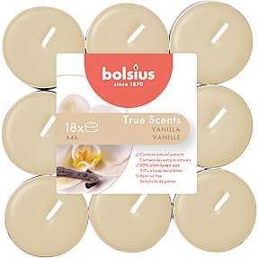 Bolsius fyrfadslys med duft, 18-pak - vaniljeduft