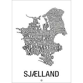 Sjælland, byer - 50x70 cm