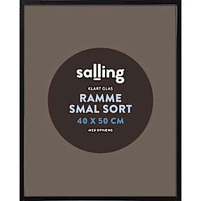 Sort ramme m. glas - 40x50 cm