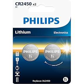 Philips knapcellebatterier CR2450 - 2-pak