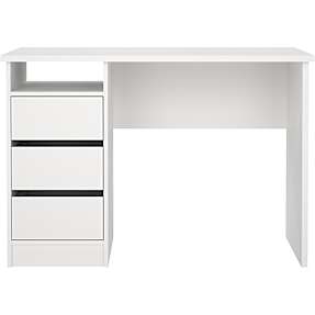 Function Plus skrivebord med 3 skuffer - hvid