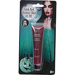 Halloween falsk glimmer blod 28 ml - rød