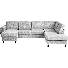 Rom Nordic venstrevendt U-sofa - lysegrå