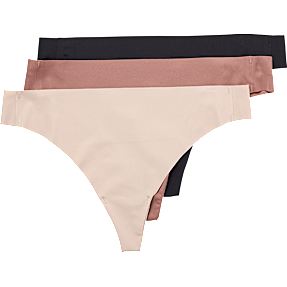 VRS dame 2-pak g-streng str. S - sort/beige/brun