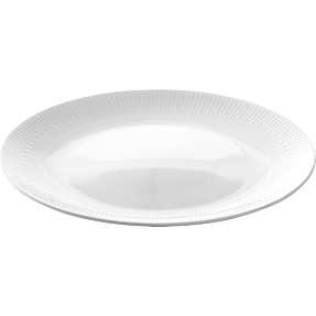 Relief rundt fad - hvid - Ø: 33 cm