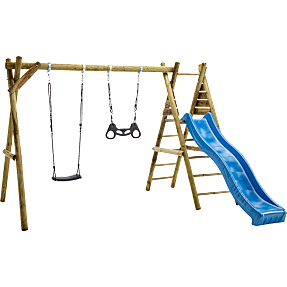 NORDIC PLAY gyngestativ 240 cm inkl. blå rutsjebane
