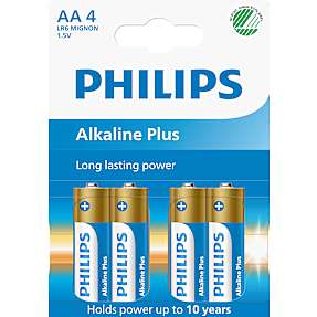 Philips Alkaline Plus AA batterier 4-pak