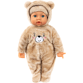 Mami Baby Piccolina Magic Eyes dukke 46 cm med bamsedragt