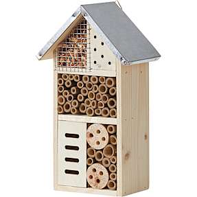 Insekthotel med tag i metal