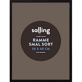 Sort ramme m. glas - 30x40 cm