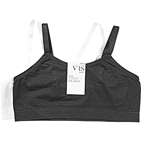 VRS teen 2-pak microfiber top str. 146/152 - sort/hvid
