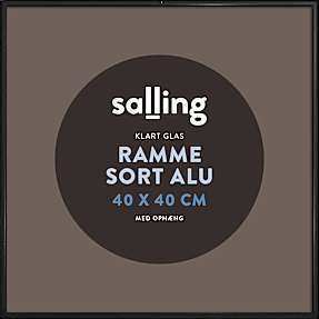 Sort ramme m. glas - 40x40 cm