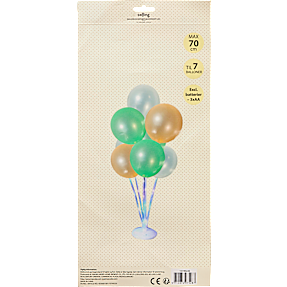 Salling ballonholder med LED H: 70 cm - multi farvet