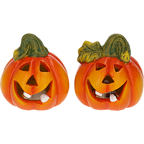 Halloween græskar med LED - flere varianter - assorteret