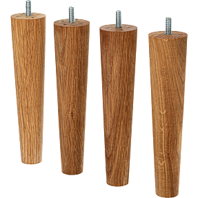 Kegleformede sengeben i olieret egetræ - 19 cm